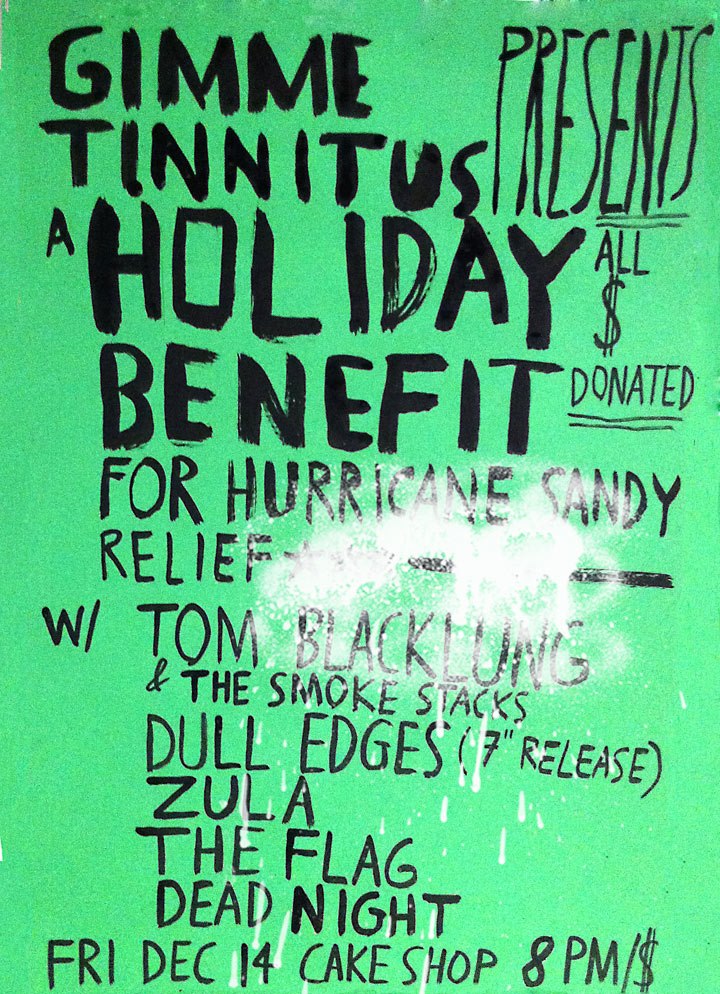 A Holiday Benefit for Hurricane Sandy Relief @ Cake Shop on December 14th